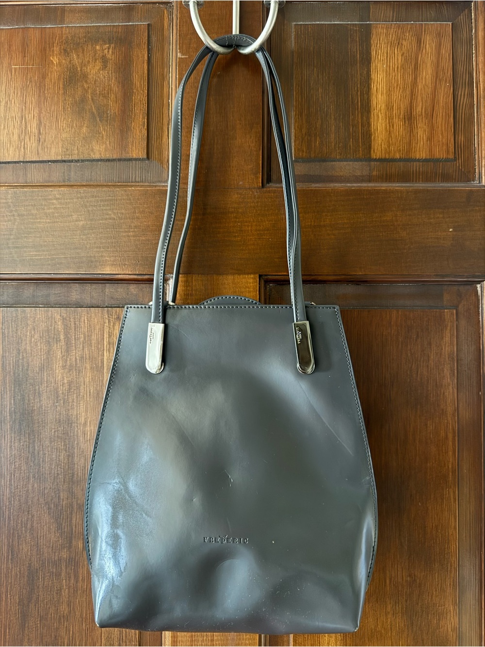 FredericT Leather Shoulder Handbag
Backpack, Steel Grey